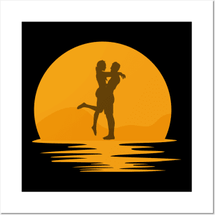 Couple silhouette Posters and Art